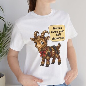 Yule Goat Shirt, Funny Scandinavian Christmas Tee, Swedish Heritage Gift, Folklore Lover Gift, Straw Goat Holiday Shirt, Chibi Watercolor bild 16