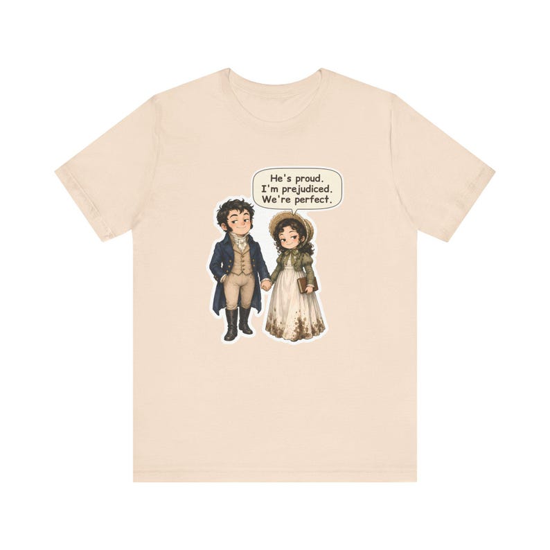 Mr. Darcy and Elizabeth Bennet Shirt, Book Lover Couples Gift, He's Proud I'm Prejudiced We're Perfect, Valentine's Day and Anniversary Tee bild 3