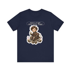 Time Traveller Shirt, Science Teacher Gift, Dinner's at Eight Which Century Though, Funny Tee for Physics Teachers and Sci Fi Fans image 7