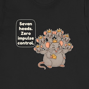 Mouse King Shirt, Funny Seven-Headed Christmas Tee, Christmas Villain Gift, Mouse Lover Gift, Music Teacher Holiday Shirt, Chibi Watercolor image 1