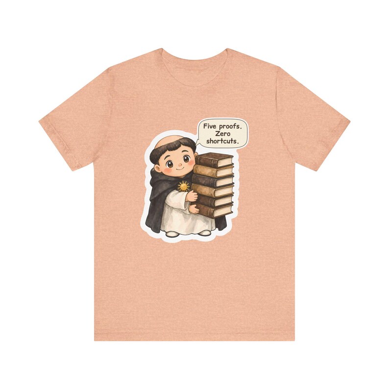 Saint Thomas Aquinas Shirt, Philosophy Major Gift, Five Proofs Zero Shortcuts, Tee for Theology Students, Debate Teams and Grad Students imagem 4