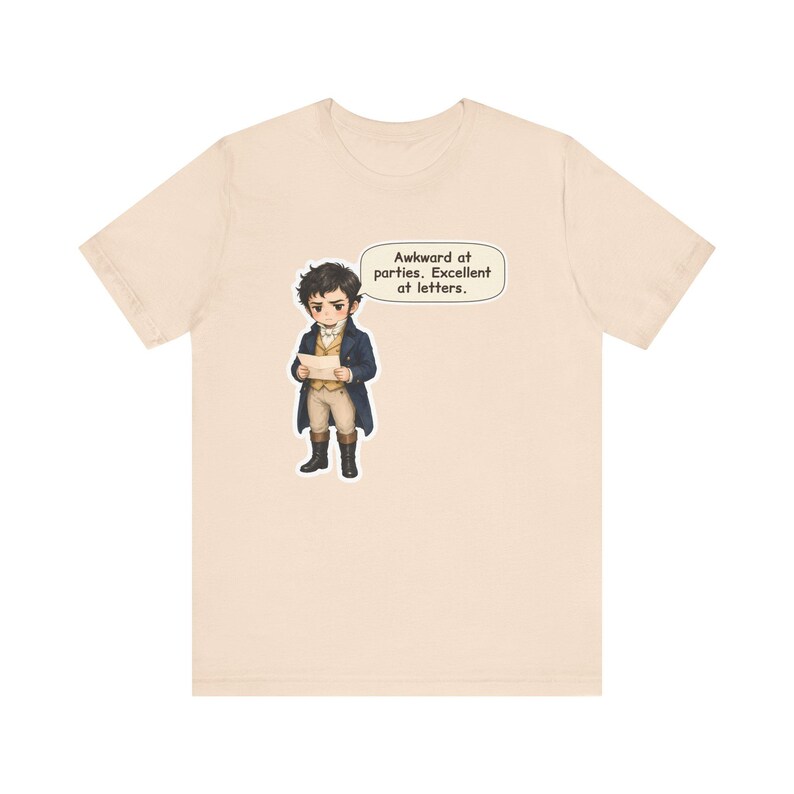Mr. Darcy Shirt, Introvert Gift, Awkward at Parties Excellent at Letters, Funny Tee for Book Clubs, English Teachers and Romance Readers image 3