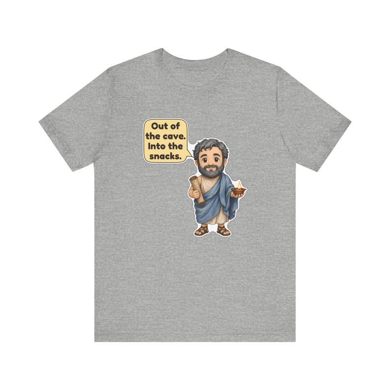 T-shirt Platon, cadeau pour étudiant en philosophie, « De la caverne aux en-cas », t-shirt pour les amoureux des en-cas, étudiants en lettres classiques et penseurs profonds image 8