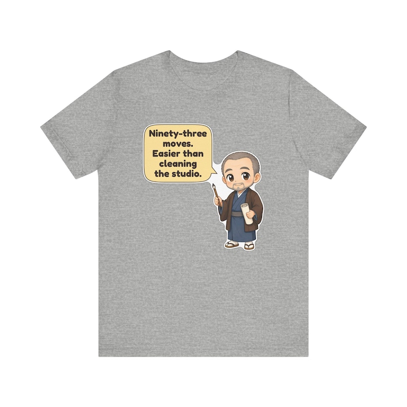 Katsushika Hokusai Shirt, Art Teacher Gift, Ninety-Three Moves Easier Than Cleaning the Studio, Funny Watercolor Tee for Artists bild 8
