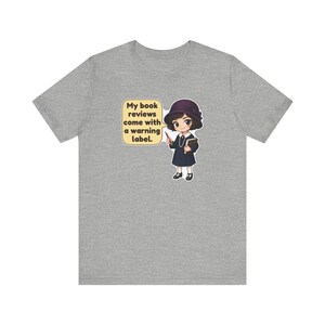 Dorothy Parker Shirt, Book Lover Gift, My Book Reviews Come With a Warning Label, Funny Tee for Writers and Librarians Bild 8