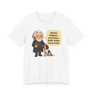 Ivan Turgenev Shirt, Funny Russian Literature Tee, Fathers and Sons Book Lover Gift, English Teacher Gift, Chibi Watercolor