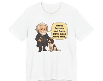 Ivan Turgenev Shirt, Funny Russian Literature Tee, Fathers and Sons Book Lover Gift, English Teacher Gift, Chibi Watercolor