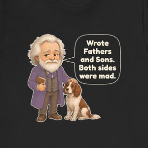 Ivan Turgenev Shirt, Funny Russian Literature Tee, Fathers and Sons Book Lover Gift, English Teacher Gift, Chibi Watercolor