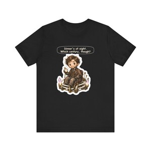 Time Traveller Shirt, Science Teacher Gift, Dinner's at Eight Which Century Though, Funny Tee for Physics Teachers and Sci Fi Fans image 2