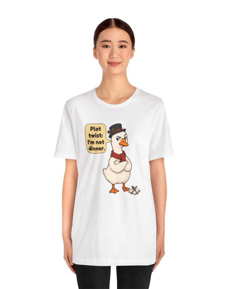 Christmas Goose Shirt, Funny Christmas Carol Tee, English Teacher Gift, Book Lover Gift, Cute Goose Lover Holiday Shirt, Chibi Watercolor bild 15
