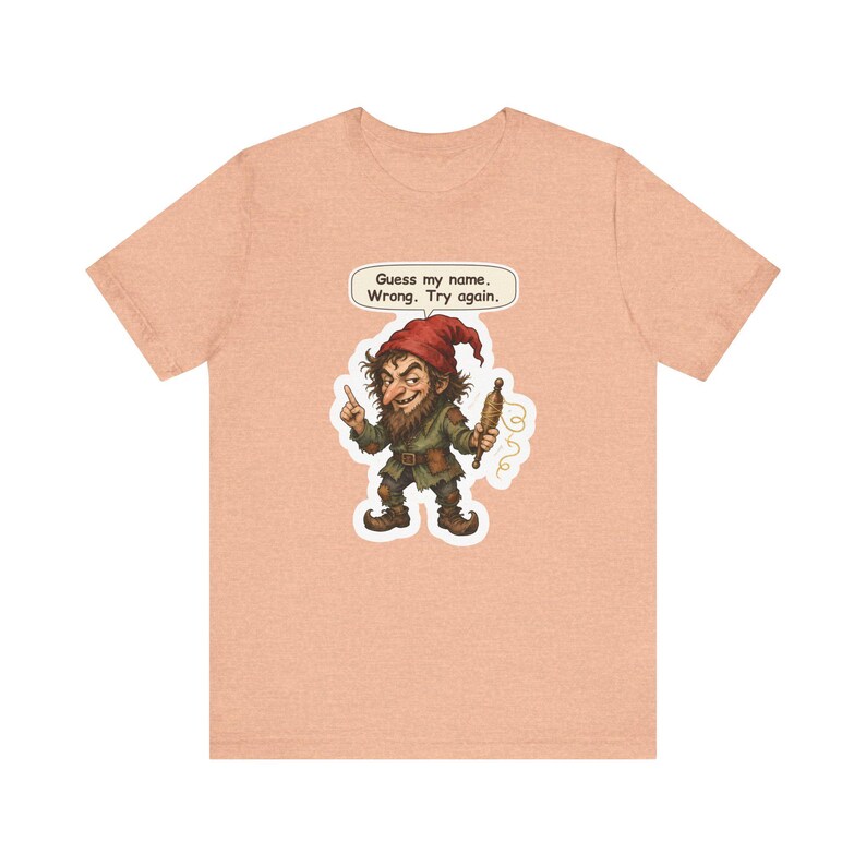 T-shirt Rumpelstiltskin, cadeau pour tricoteuses, devinez mon nom, réessayez, t-shirt humoristique pour fileuses, artistes textiles, amateurs d'énigmes et fans de Grimm image 4