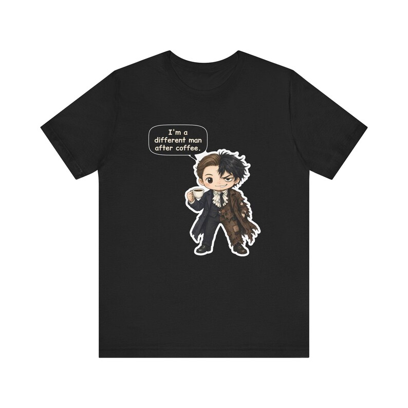 Jekyll and Hyde Shirt, Coffee Lover Gift, I'm a Different Man, Funny Tee for English Teachers, Gothic Literature Fans and Coffee Mornings Bild 2