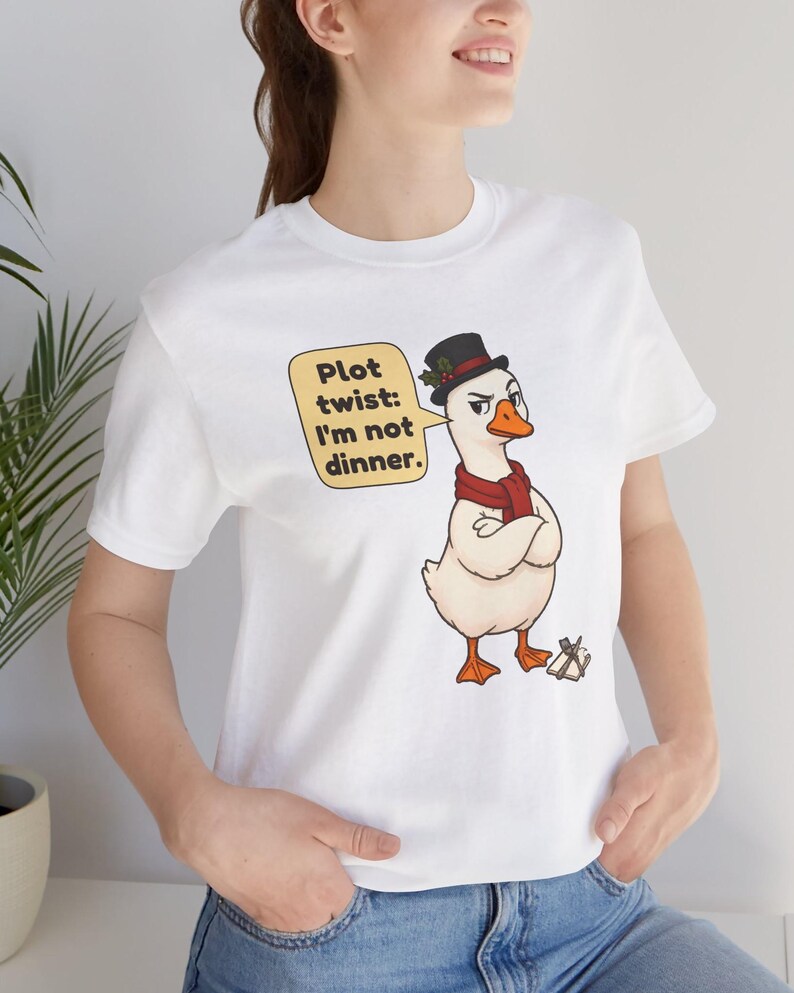 Christmas Goose Shirt, Funny Christmas Carol Tee, English Teacher Gift, Book Lover Gift, Cute Goose Lover Holiday Shirt, Chibi Watercolor bild 16