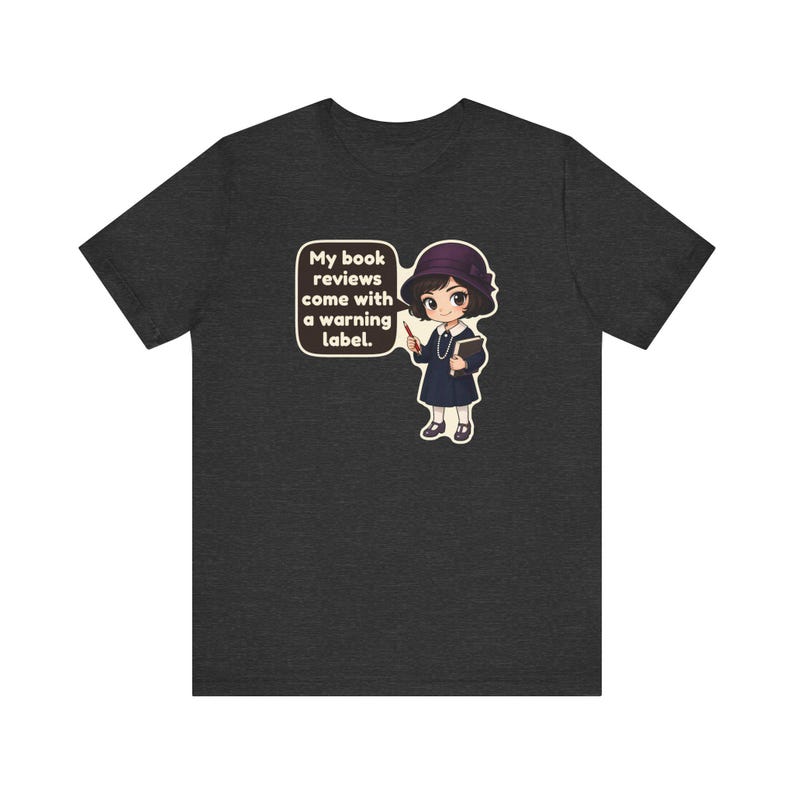 Dorothy Parker Shirt, Book Lover Gift, My Book Reviews Come With a Warning Label, Funny Tee for Writers and Librarians Bild 9