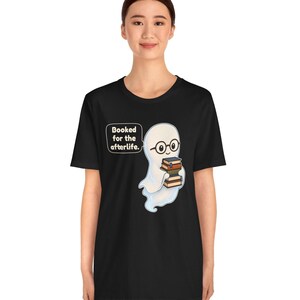 Library Ghost Shirt, Librarian Gift, Cute Bookish Tee for School Librarians, Book Clubs, Bookworms and Halloween Readers image 2