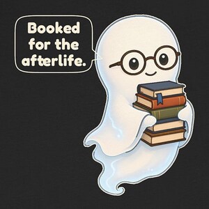 Library Ghost Shirt, Librarian Gift, Cute Bookish Tee for School Librarians, Book Clubs, Bookworms and Halloween Readers image 4