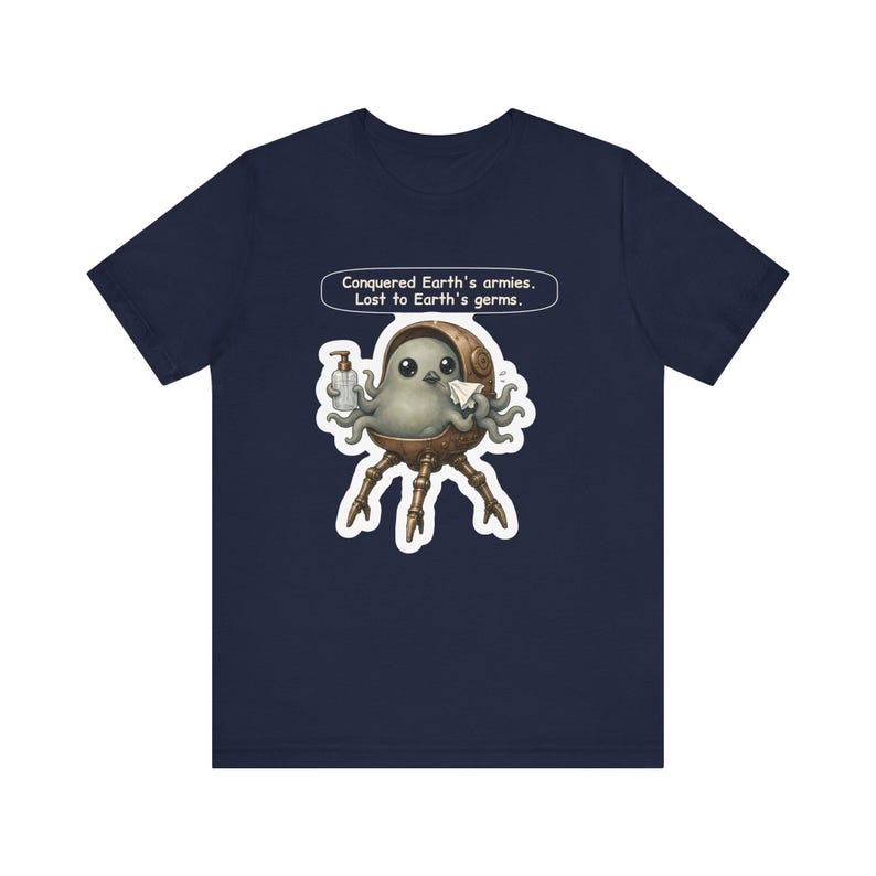Martian Invader Shirt, Biology Teacher Gift, Conquered Earth's Armies Lost to Earth's Germs, Funny Tee for Nurses, Lab Techs and Sci Fi Fans image 7