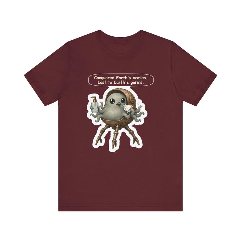 Martian Invader Shirt, Biology Teacher Gift, Conquered Earth's Armies Lost to Earth's Germs, Funny Tee for Nurses, Lab Techs and Sci Fi Fans image 8