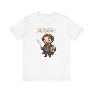 Charles Dickens Shirt, Librarian Gift, Paid by the Chapter Very Long Chapters, Tee for Book Clubs, English Teachers, Writers and Editors image 1
