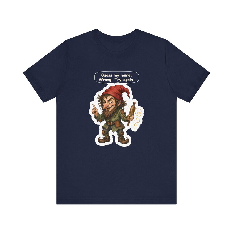 T-shirt Rumpelstiltskin, cadeau pour tricoteuses, devinez mon nom, réessayez, t-shirt humoristique pour fileuses, artistes textiles, amateurs d'énigmes et fans de Grimm image 7