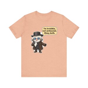 Invisible Man Shirt, Introvert Gift, I'm Invisible Not Antisocial Okay Both, Classic Sci Fi Tee for Librarians image 7