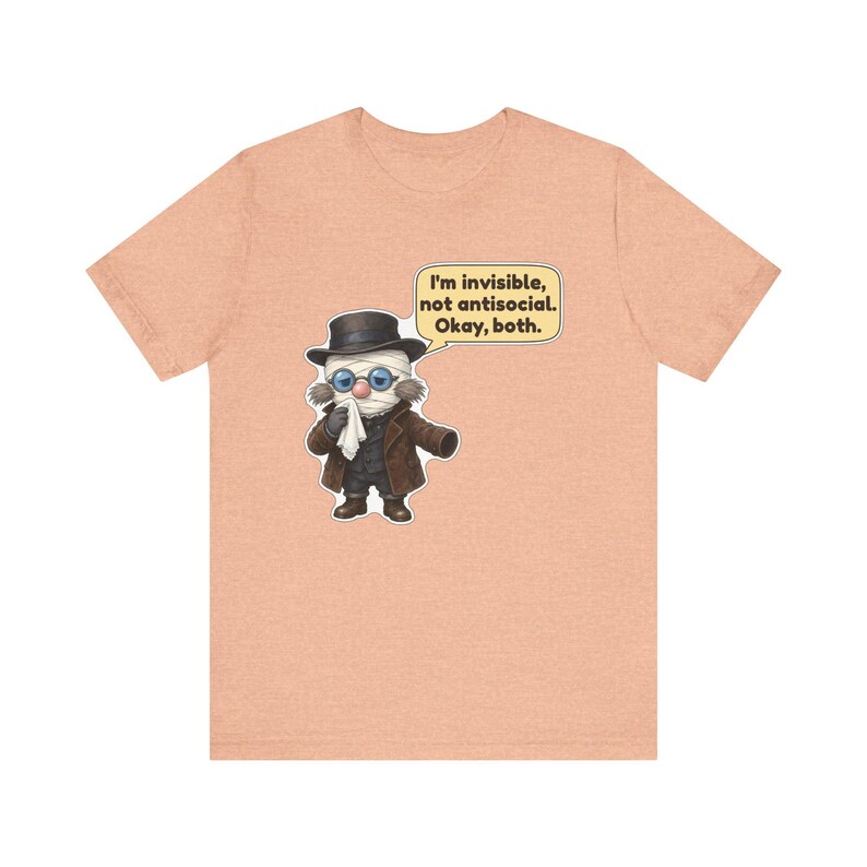 Invisible Man Shirt, Introvert Gift, I'm Invisible Not Antisocial Okay Both, Classic Sci Fi Tee for Librarians image 7