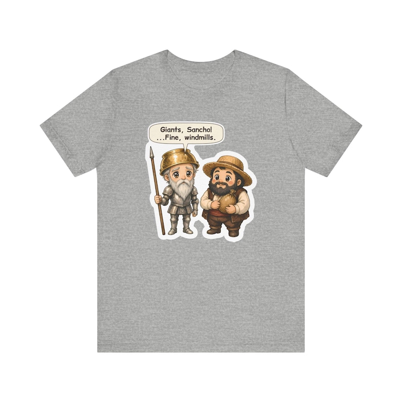 Don Quixote and Sancho Panza Shirt, Spanish Teacher Gift, Fine Windmills, Tee for Book Lovers, Librarians, Dreamers and True Friends image 5