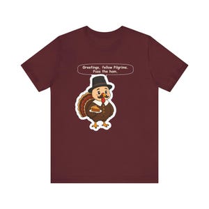 Turkey in Disguise Shirt, Thanksgiving Host Gift, Pass the Ham, Funny Turkey Day Tee for Family Dinner, Friendsgiving and Teachers zdjęcie 8