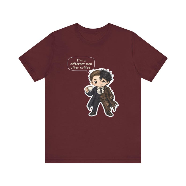 Jekyll and Hyde Shirt, Coffee Lover Gift, I'm a Different Man, Funny Tee for English Teachers, Gothic Literature Fans and Coffee Mornings Bild 8