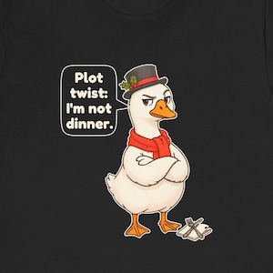 Christmas Goose Shirt, Funny Christmas Carol Tee, English Teacher Gift, Book Lover Gift, Cute Goose Lover Holiday Shirt, Chibi Watercolor bild 1