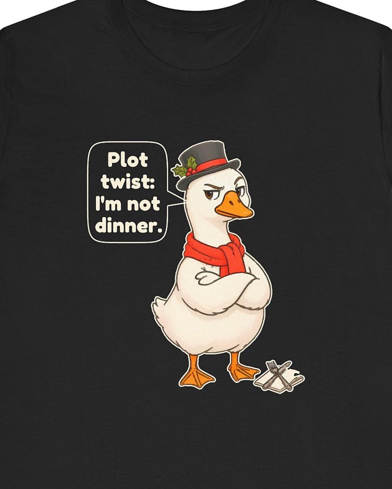 Christmas Goose Shirt, Funny Christmas Carol Tee, English Teacher Gift, Book Lover Gift, Cute Goose Lover Holiday Shirt, Chibi Watercolor bild 1
