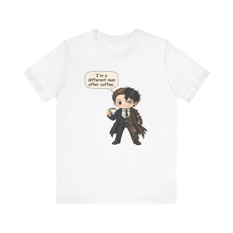 Jekyll and Hyde Shirt, Coffee Lover Gift, I'm a Different Man, Funny Tee for English Teachers, Gothic Literature Fans and Coffee Mornings Bild 1