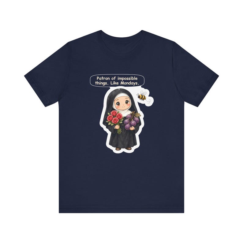 Saint Rita of Cascia Shirt, Office Worker Gift, Patron of Impossible Things Like Mondays, Tee for Coworkers, Teachers and Bee Lovers image 7