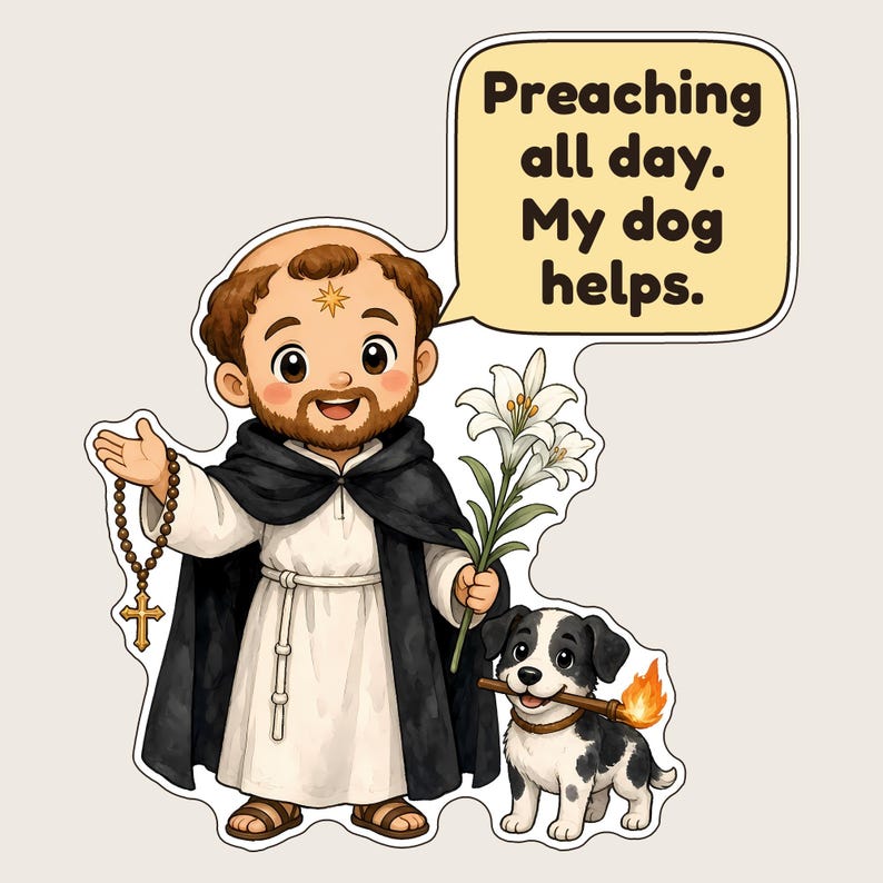 Saint Dominic de Guzman Shirt, Dog Lover Gift, Preaching All Day My Dog Helps, Catholic Tee for Pastors, Deacons and Pet Moms bild 5