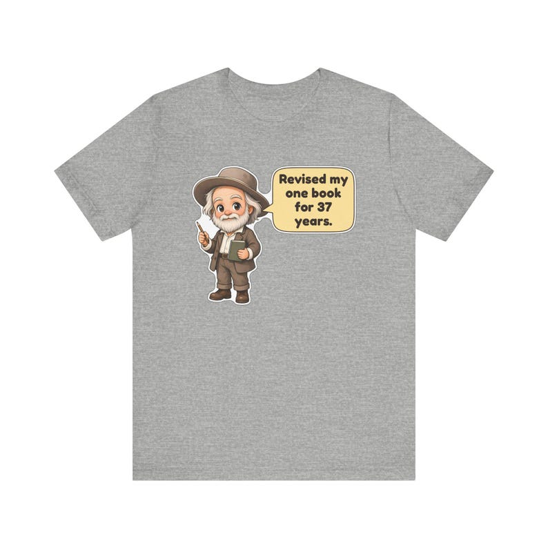 Walt Whitman Shirt, Poet Gift, Revised My One Book for 37 Years, English Teacher Tee, Poetry Lover Gift image 8