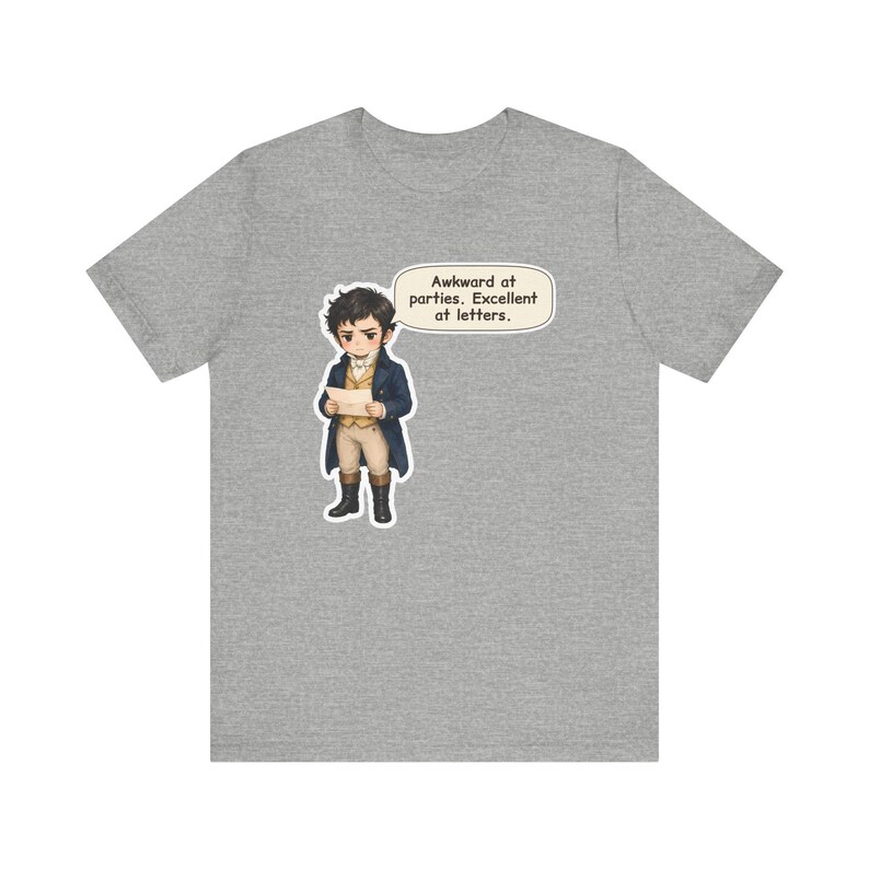Mr. Darcy Shirt, Introvert Gift, Awkward at Parties Excellent at Letters, Funny Tee for Book Clubs, English Teachers and Romance Readers image 5