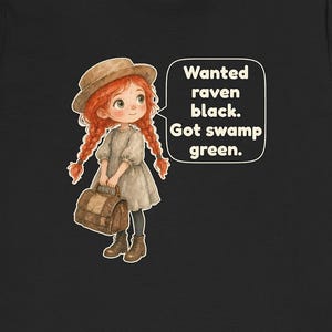 Red-Braided Orphan Girl Shirt, Funny Hair Dye Joke Tee, 1908 Classic Novel Gift for Book Lovers, Redheads and English Teachers