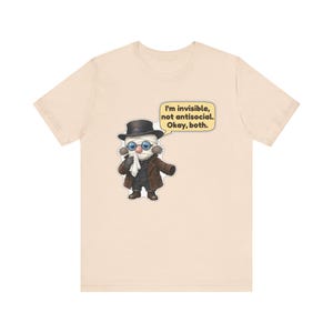 Invisible Man Shirt, Introvert Gift, I'm Invisible Not Antisocial Okay Both, Classic Sci Fi Tee for Librarians image 6