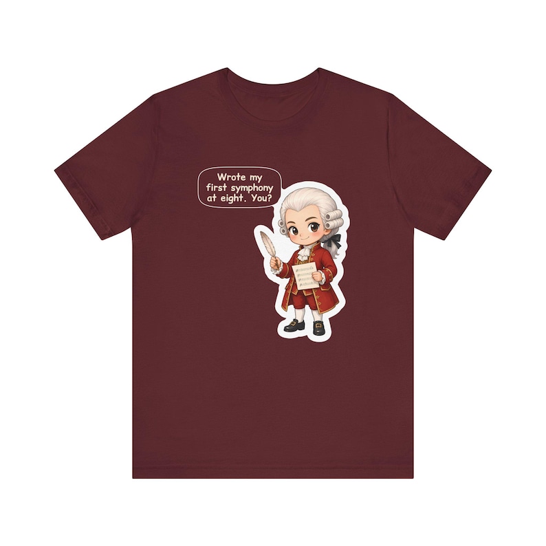 Wolfgang Amadeus Mozart Shirt, Music Teacher Gift, Wrote My First Symphony at Eight, Tee for Piano Students, Young Musicians and Recitals image 8