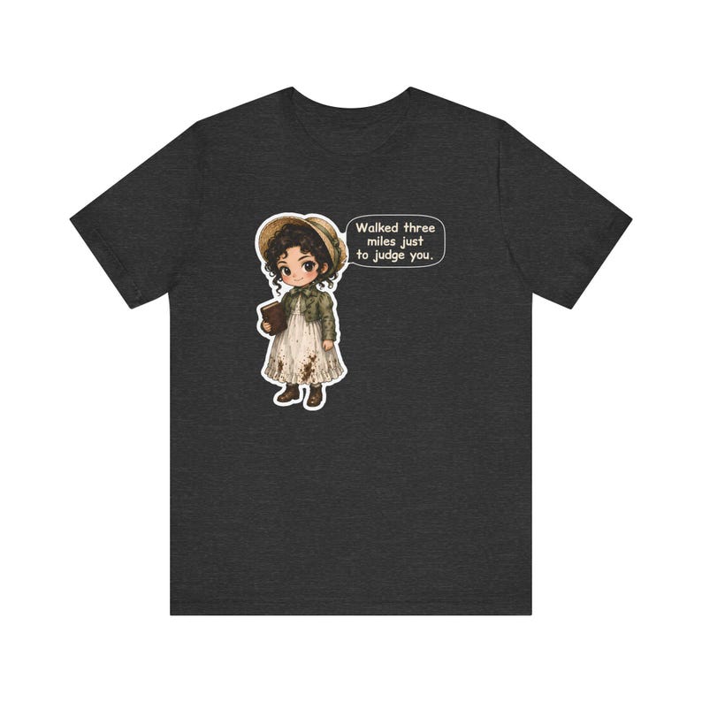 Camiseta de Elizabeth Bennet, regalo para club de lectura, "Caminé tres millas solo para juzgarte", camiseta divertida para lectores de novelas románticas, excursionistas y profesores de inglés. imagen 6