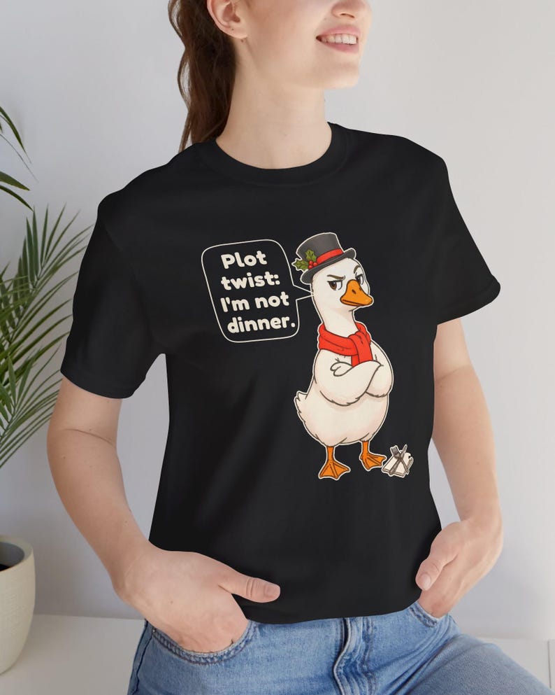 Christmas Goose Shirt, Funny Christmas Carol Tee, English Teacher Gift, Book Lover Gift, Cute Goose Lover Holiday Shirt, Chibi Watercolor bild 3