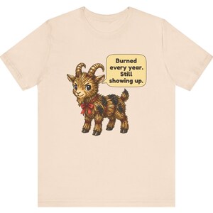 Yule Goat Shirt, Funny Scandinavian Christmas Tee, Swedish Heritage Gift, Folklore Lover Gift, Straw Goat Holiday Shirt, Chibi Watercolor bild 11