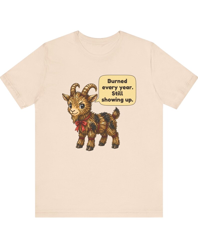 Yule Goat Shirt, Funny Scandinavian Christmas Tee, Swedish Heritage Gift, Folklore Lover Gift, Straw Goat Holiday Shirt, Chibi Watercolor bild 11