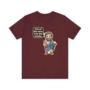 T-shirt Platon, cadeau pour étudiant en philosophie, « De la caverne aux en-cas », t-shirt pour les amoureux des en-cas, étudiants en lettres classiques et penseurs profonds image 11