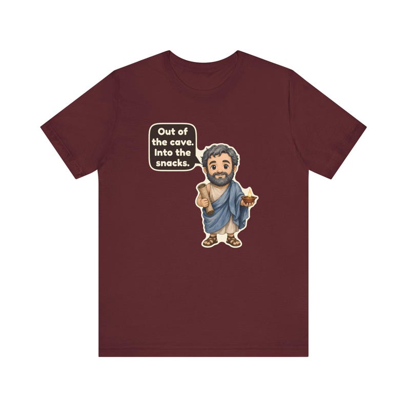 T-shirt Platon, cadeau pour étudiant en philosophie, « De la caverne aux en-cas », t-shirt pour les amoureux des en-cas, étudiants en lettres classiques et penseurs profonds image 11