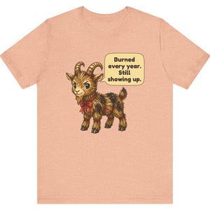 Yule Goat Shirt, Funny Scandinavian Christmas Tee, Swedish Heritage Gift, Folklore Lover Gift, Straw Goat Holiday Shirt, Chibi Watercolor bild 10