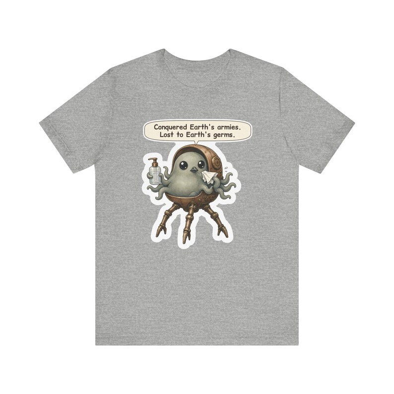 Martian Invader Shirt, Biology Teacher Gift, Conquered Earth's Armies Lost to Earth's Germs, Funny Tee for Nurses, Lab Techs and Sci Fi Fans image 5