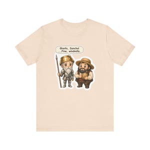 Don Quixote and Sancho Panza Shirt, Spanish Teacher Gift, Fine Windmills, Tee for Book Lovers, Librarians, Dreamers and True Friends image 3