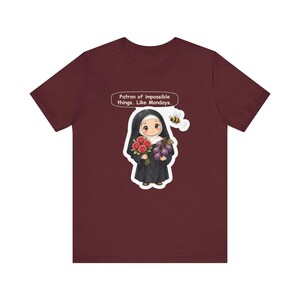 Saint Rita of Cascia Shirt, Office Worker Gift, Patron of Impossible Things Like Mondays, Tee for Coworkers, Teachers and Bee Lovers image 8