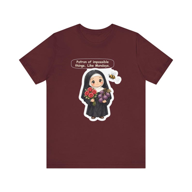 Saint Rita of Cascia Shirt, Office Worker Gift, Patron of Impossible Things Like Mondays, Tee for Coworkers, Teachers and Bee Lovers image 8